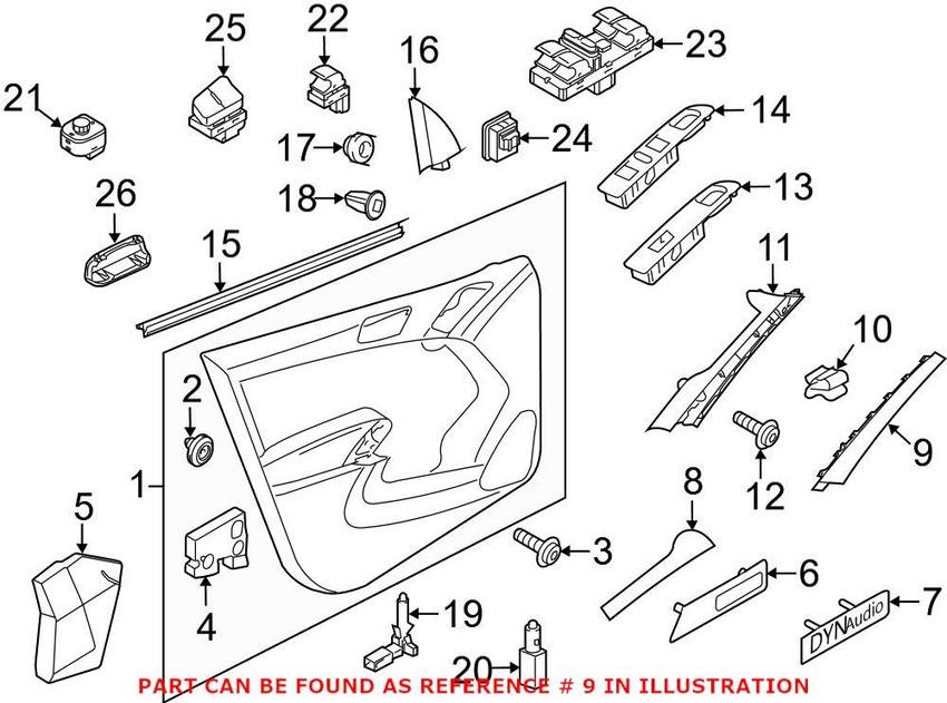 VW Exterior Door Handle Cover - Passenger Side 5N0867172DH67